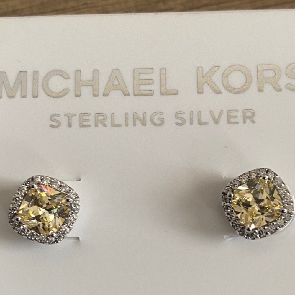 NEW Michael Kors Sterling Silver Gold Clear Circo Is Gold MKC1628AN710